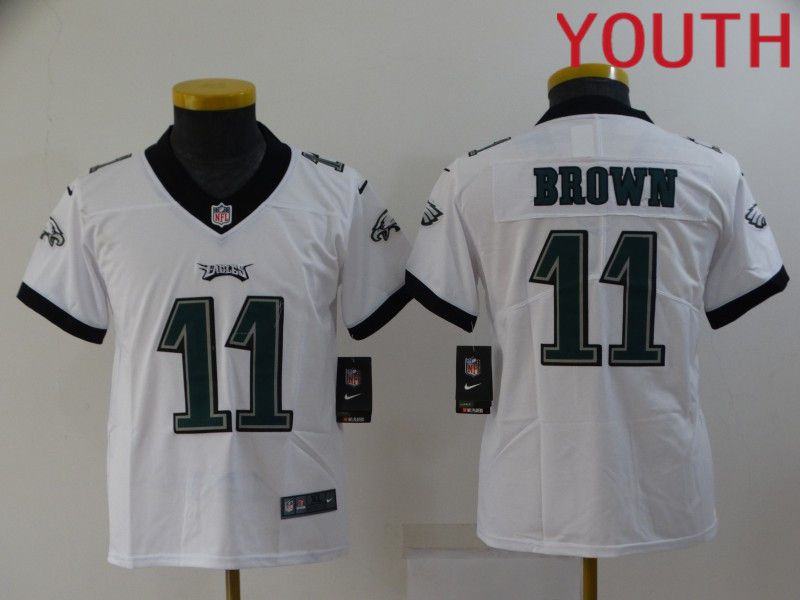Youth Philadelphia Eagles #11 Brown White 2022 Nike Limited Vapor Untouchable NFL Jersey